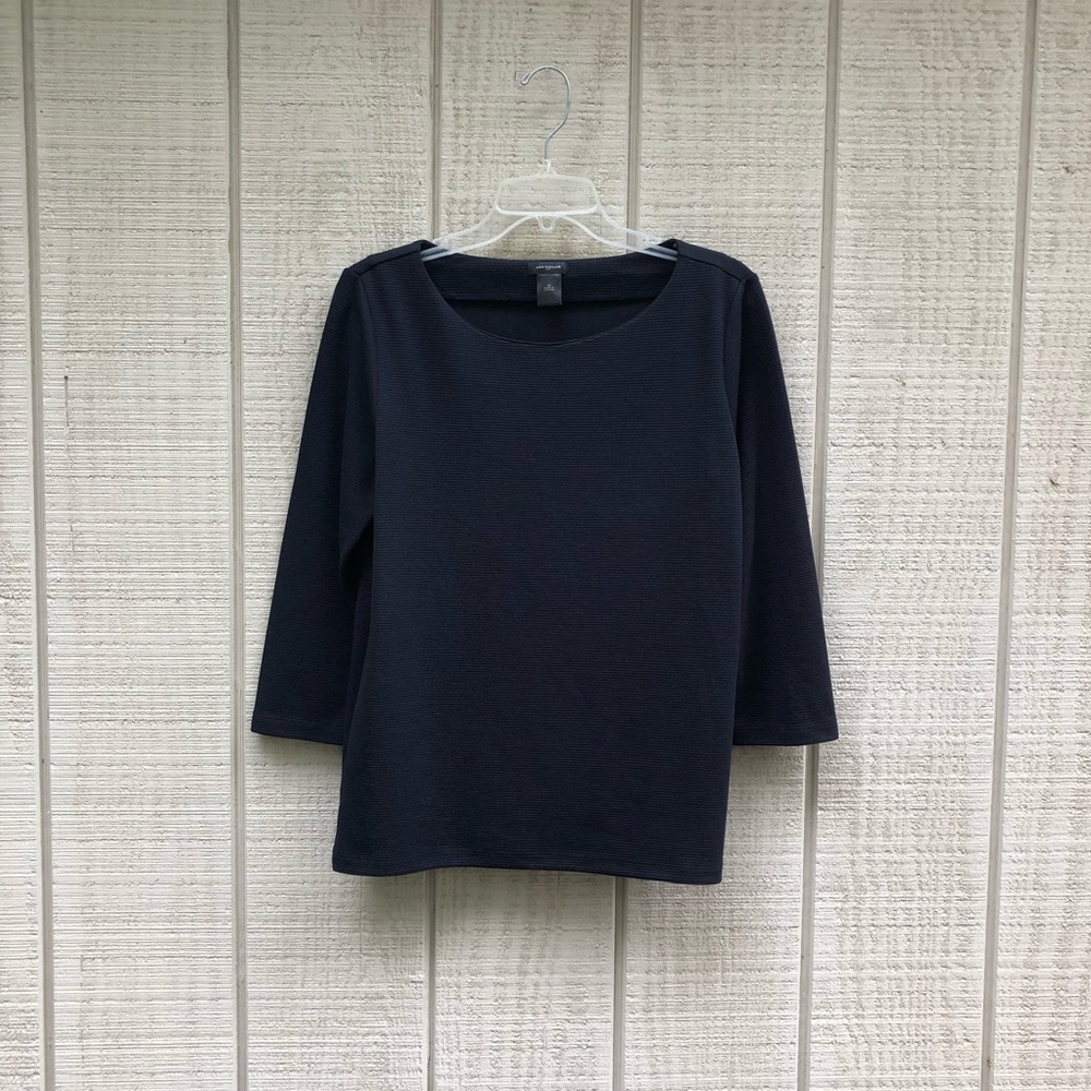 Ann Taylor midnight navy blue business blouse, M